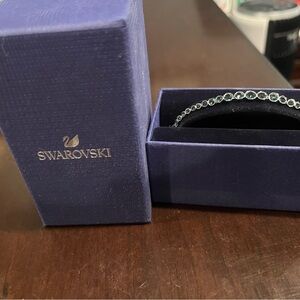 Swarovski Silver-Tone Bracelet with Blue Crystals